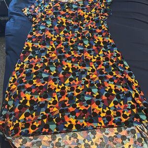 LuLaRoe DISNEY Dress with Multicolor Geometric Pattern